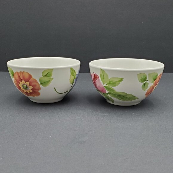 Pfaltzgraff Emma Dessert Bowls Colorful Floral Fruit Sauce Dip Bowls - Picture 5 of 8